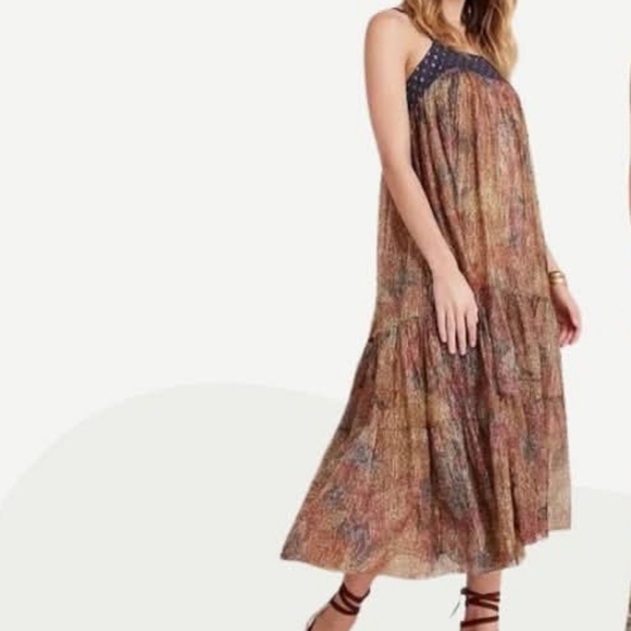 *NWT* RAGA Metallic Print Maxi Dress - Picture 1 of 15